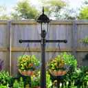 3 x Hemobllo Steel Lamp Post Cross Arm 16.14In Outdoor Light Pole Ladder Rest Replacement with Decorative Ball Ends for Hanging Lanterns and Signs