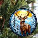 3 x Deer Christmas Ornaments 2026,Buck Hunter Reindeer Ornaments for Christmas Tree-Acrylic Hunting Ornament,Deer Gifts for Christmas Tree Decor