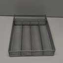 JANE EYRE Drawer Organizer, Cutlery Tray Silverware Flatware Storage Divider for Kitchen, Mesh Wire with Non-slip Foam Feet, 5 Component, Silver