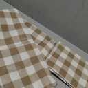Beige Checkered Fitted Table Covers for 8 Foot Tables, Farmhouse White Buffalo Plaid Elastic Table Cover Rectangle 32"x96" Waterproof Tablecloth, Patio Table Cloth for Indoor Outdoor Picnic Party (Checkerboard11sdy6252)