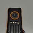 Solar Power Bank 49800mAh Wireless Portable Charger with USB-C 15W Fast Charging with 4 Built-in Cables LED Flashlight Battery Pack Compatible with iPhone, iPad, Smartphone,Perfect for Camping, Hiking (Orange)