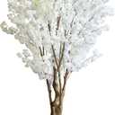 7FT Artificial Cherry Blossom Tree, White Faux Flower Tree for Home, Office, Wedding, Party & Outdoor Decor (2.1M)