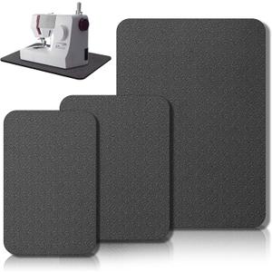 Drydiet 3 Pcs Sewing Machine Muffling Mat Pedal Mat Sewing Machine Pad No Slip Rubber Stay in Place Mats for Calms Vibration(Black,15 x 20 Inch,14 x 9 Inch,14 x 11 Inch)