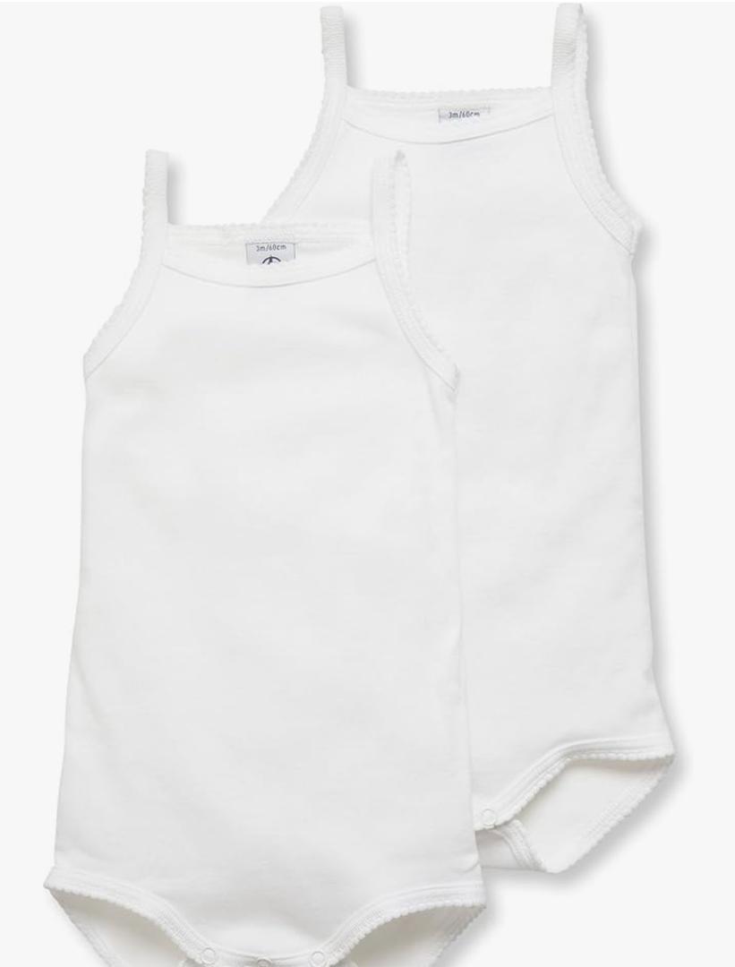 Baby Girl's 2 Pack CAMI Onesie Duo Style 15086-53725 Sizes NB-36/M (Size 6 Month Style 15086 Girls) White