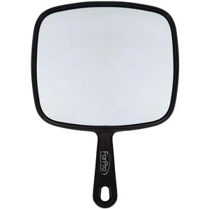 ForPro Professional Collection Extra Large Hand Mirror with Handle, 9" W x 12" L, Multi-Purpose Handheld Mirror with Distortion-Free Reflection, Black