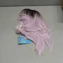 testar Purple Wig Medium Length Lavender Wigs for White Women 18 Inch Short Middle Part Bob Wig Heat Resistant Synthetic Wavy Curly Wigs for Girls Daily Party/Christmas Use