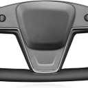 MEWANT Steering Wheel Cover for Yoke Style Steering Wheel for Tesla Model S 2021-2023 / Model X 2021-2023 Hand-Stitched Steering Wrap