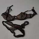Lilosy Sexy Mesh Sheer Push Up Lingerie Set (Large, Underwire Leopard)