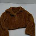 RAMOUG Womens Winter Outerwear Faux Fur Long Sleeve Crop Jacket Shaggy Coat Open Front Cardigans, Size S 