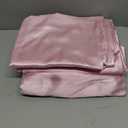 TREELY 6 Piece Queen Size Pink Satin Sheet Set with Deep Pocket, Fitted Sheet, Flat Sheet, 4 Pillowcases
