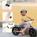 KRIDDO Toddler Balance Bike 2 Year Old, Age 24 Months to 5 Years Old, 12 Inch Push Bicycle with Customize Plate (3 Sets of Stickers Included), Steady Balancing, Gift Bike for 2-3 Boys Girls, Pink