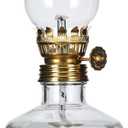 Clear Oil Lamp Rustic Kerosene Lamp Home Decor Lighting Oil Lamp for Indoor Use Antique Chamber Hurricane Lamp Lantern for Emergency Light, Gift (Flower)