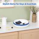 Fruit Bowl for Kitchen Counter, Blue-Edged Minimalist Ceramic Decorative Bowl, Key Bowl for Entryway Table, Home Dcor Accent Dish