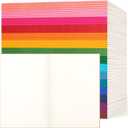 60 Pack Blank Notebook Journals Bulk, A5 Unlined Paper Composition Notebook, 8.3x 5.5, Kraft Cover with Rainbow Spines, 15 Colors 60 Pages for School Office Travel
