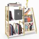 Record Player Stand, Turntable Stand with 3-Tier Vinyl Storage, Vinyl Record Stand Storage up to 200+ Albums,Vinyl Display Holder Shelf for Living Room,Bedroom(Glod White)