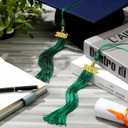 Chuangdi 10 Pieces 2026 Grad Graduation Tassels Graduation Cap Tassels with 2026 Charms Graduate Hat Decoration for School Party Favors(Green, Gold)