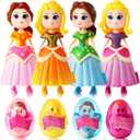 xutengy 4 Pack Easter Basket Stuffers Gifts Jumbo Princess EggsDeformation Prefilled Deformation Toys for Kids Toddler Boys GirlsEaster Basket Essentials Fillers
