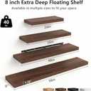 56" W×8" D Long Floating Shelves for Wall (Set of 2, Dark Walnut), 56in