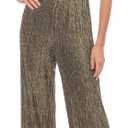 Marina Mock Neck Sleeveless Metallic Pleated Jumpsuit