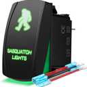MICTUNING 5pin BIGFOOT Rocker Switch ON-OFF LED Light 20A 12V Green