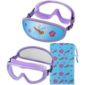 RUIGAO Kids Swim Goggles Age 2-6, Toddler Goggles No Hair Pull,Child Goggles Padded HeadBand
