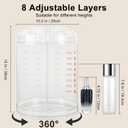 AMEITECH Makeup Organizer, 360 Degree Rotating Adjustable Cosmetic Storage Display Case with 8 Layers Large Capacity, Fits cosmetics, Makeup Brushes, Lipsticks and More, Clear