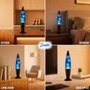 JAMBO 16" Beautiful Lamp- Blue with White/Blue Wax, Relaxing Liquid Lamp for Living Room Office Bedroom Adults Teens Kids, Magma Light, Night Light Nightlight, Home Decor