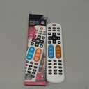 GE BigEZ OneTouch Big Button Universal TV Remote for Seniors, Easy to Use, Replacement Remote for Samsung, LG, Sony, Vizio, Roku TV, Streaming Players, Backlit Buttons, 2 Device, White, 84666