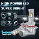 Compatible For Jeep Grand Cherokee High and Low Beams Fog Lights Bulbs 1999 2000 2001 2002 2003 2004 2005 2006 2007 2008 2009 2010, 6000K White, 20000LM 800% Brightness, Plug n Play, 6PCS