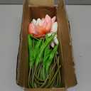Artificial Tulips - 16 Light Pink Real Touch Flowers for Home Wedding Mothers Day Easter Valentine's Day Decoration