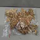 Handmade Shining Rhinestones lace Applique Patches Sewing Beads Sequins Stone Trim Accessories for Wedding Dress 1 Pair/Bag 11X4.3inches (Champagne)