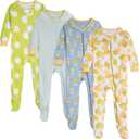 Onesies Brand Baby Girls' 4-Pack Footed Pajamas (18 Months, Lemons)