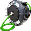 Macnaught Retractable Garden Hose Reel, 82 Ft Water Hose Reel Heavy Duty Retractable Hose with Metal 180 Swivel Rotation Bracket for Wall Mount - Gray