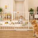 71.6-76.4 Inch Extra Wide Baby Gate with Door for Stairs Doorways