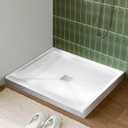 Shower Base 36"36"4", Single Threshold Shower Tray with Center Drain, Square SMC Shower Pan, White Slip Resistant Textured Surface Shower Base For Bathroom
