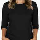 3/4 Sleeve Tops for Women Basic Crew Neck Spring Blouses Casual Fit Fall T Shirts Medium