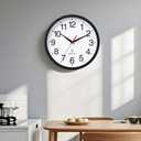 Rohioue Atomic Wall Clock, Modern 14 Inch Battery Operated Wall Clocks, Analog Clock for Living Room, Office, Home, Bedroom, Kitchen, Bathroom(Black)