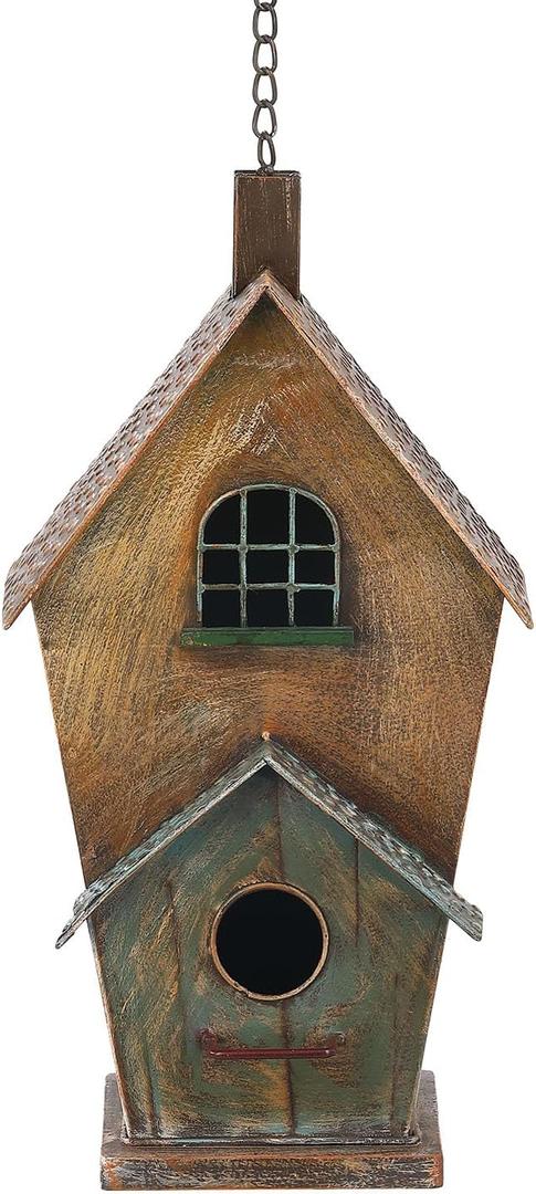 Jemeni Metal Birdhouse for Outdoors, Bird Houses for Outside Hanging, Country Cottage Style
