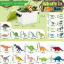 28 PCS Dinosaur Toys for Kids 3-5 with Storage Case,Realistic Dinosaurs Toy Set,Dinosaur Figures for Kid,Birthday Gift for Boys and Girls,Dinosaur Party Favors