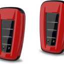 Sturdy ABS Key Fob Cover Case Compatible with Toyota RAV4 Camry Highlander Corolla Accessories (Red x 2)