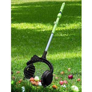 Nut Gatherer for Walnuts with 1.8-Gallon Capacity, No-Bend Emptying Design，Acorn Picker Upper Roller Suitable for 1.2"-3.6" Walnuts,Chestnuts, Fallen Apples & Tennis Balls(No Small Acorns)