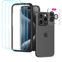 Upcommon UARMOR Glass 3 Pack Clear Screen Protector & 1 Pack Camera Lens Protector for [ iPhone 15 Pro Max ] 9H Tempered Glass with Easy Installation Kits (3+1 Pack) 3 Pack