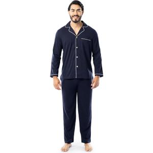 Fruit of the Loom mens Jersey Knit Pajama Sleep Set (Large, Navy) Fruit of the Loom mens Jersey Knit Pajama Sleep Set (Large, Navy)