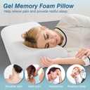 DUMOS Memory Foam Pillows for Sleeping 2 Pack, Bed Pillows for Adults with Washable Cover and Breathable Mesh, Gel Cooling Pillow for Back and Side Sleeper Support, White