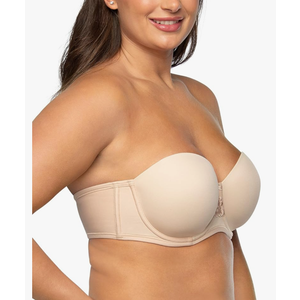 Vanity Fair Women's Beauty Back Smoothing Strapless Bra, 4-Way Stretch Fabric, Lightly Lined Cups Up to H, Size 40C, Rose Beige