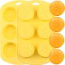 6 Cavity Lemon Silicone Candy Molds For Candy Chocolate Cake Topper Set Of 2