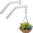 2 Pack Flag Pole Holder Brackets Accessories,Heavy Duty Aluminum Hanging Plant Hook 1 inch Diameter Plant Hooks for Hanging Baskets,Plant Hangers Outdoor(Not Included FlagPole Holder)