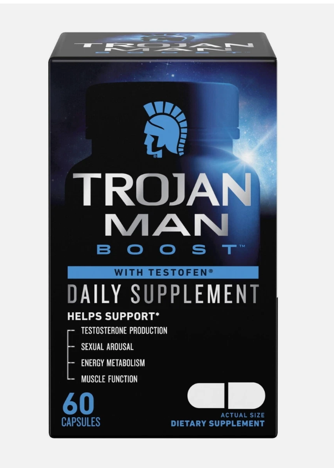 Trojan Man Boost Male Enhance Daily Supplement - 60 Capsules - Exp: 10/25