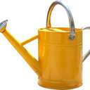 Metal Watering Can, One Gallon Watering Cans Stainless Steel for Outdoor Indoor Garden Plants Watering (Yellow)
