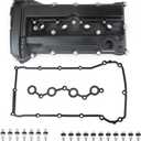 MITZONE Valve Cover with Gasket Compatible with 2007-2020 Dodge Journey Caliber Avenger Jeep Compass Patrio Chrysler Sebring 200 1.8L 2.0L 2.4L (black)